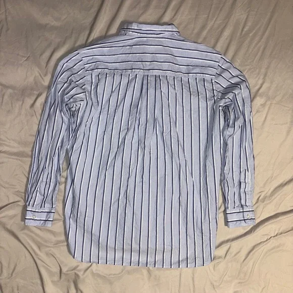 FRANK & EILEEN Joedy Button Down Women XS Blue Striped Cotton Woven In Italy - Picture 8 of 12